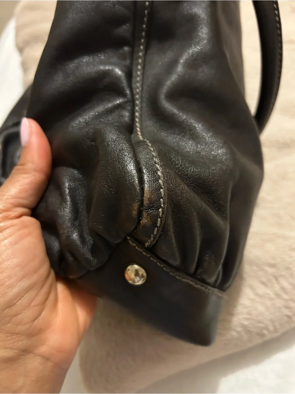 Gucci Abbey Dark Brown Leather Shoulder Bag - Picture 6 of 10